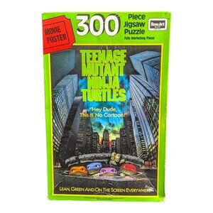 COMPLETE Vintage 1990 TMNT 300 PC Puzzle Movie Poster Very Good Condition